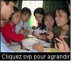 Le changement d’attitude et d’approche des professeurs et étudiants en foresterie est l’impact très positif engendré par le SFSP. Ici, un groupe d’étudiants forestiers au cours d’une formation pour devenir enseignants au Centre de formation en foresterie sociale de l’Université de Foresterie du Vietnam à Xuan Mai, province de Ha Tay. (Photo : Helvetas, 2001)